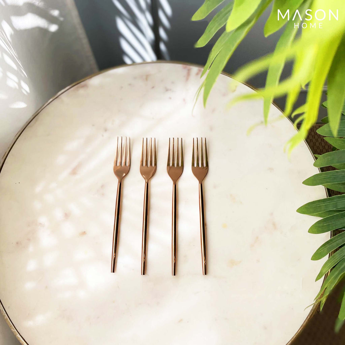 Luxe Rose Gold Dining Forks - Set Of 4