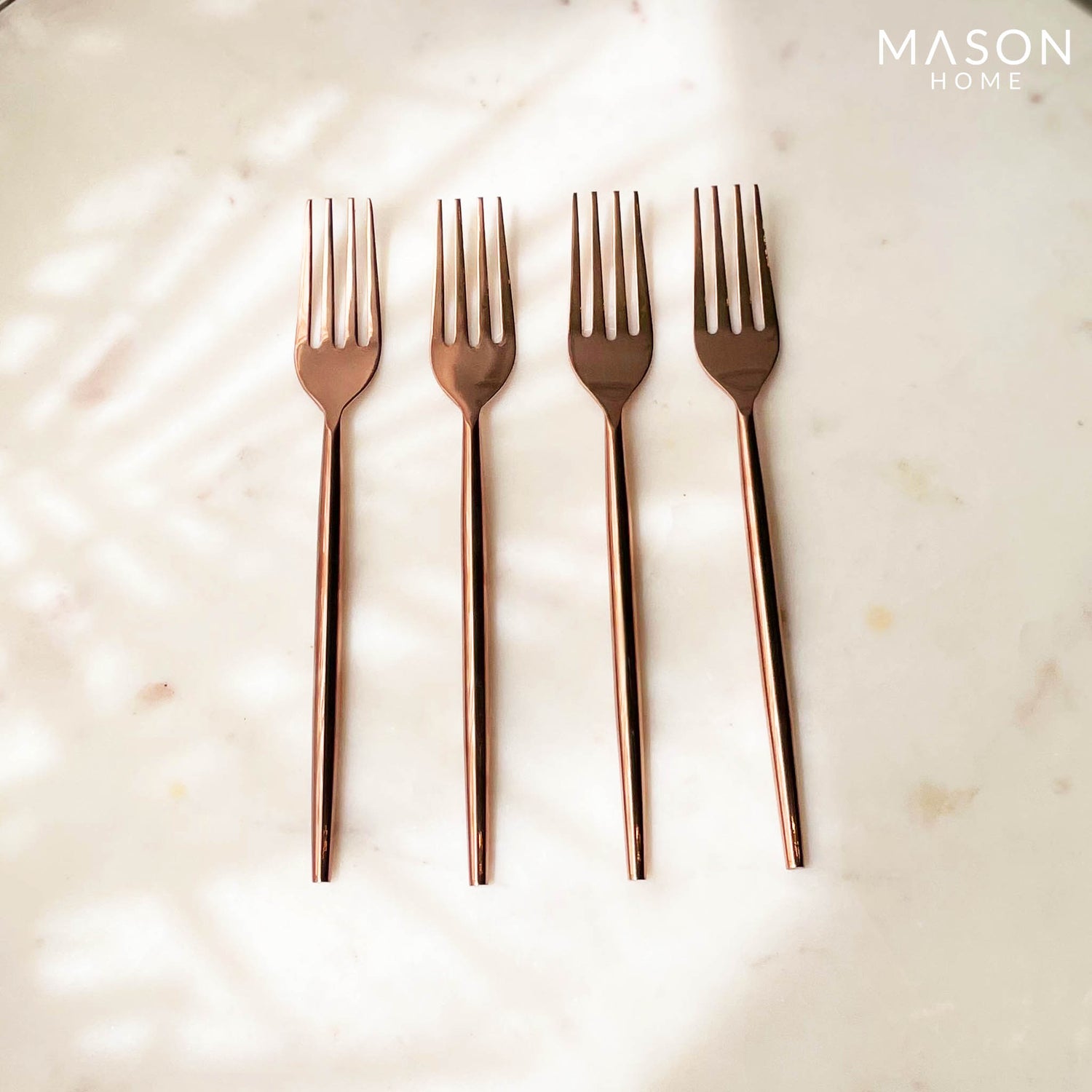 Luxe Rose Gold Dining Forks - Set Of 4