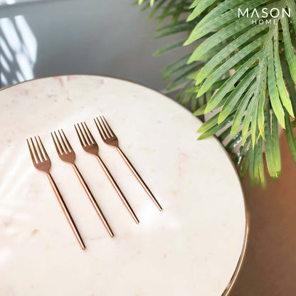 Luxe Rose Gold Dining Forks - Set Of 4