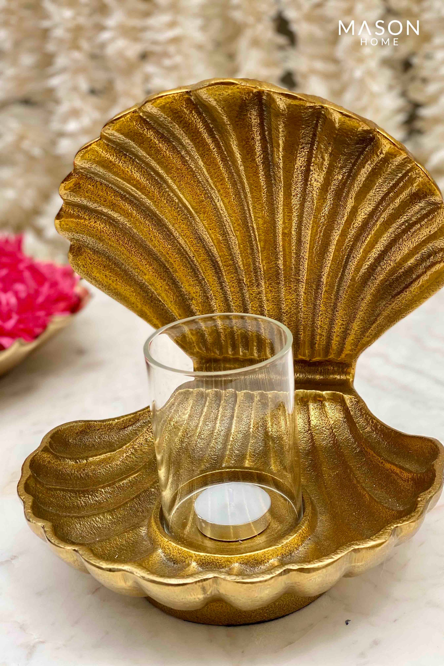 Ambrai Shell Candle Holder - Gold