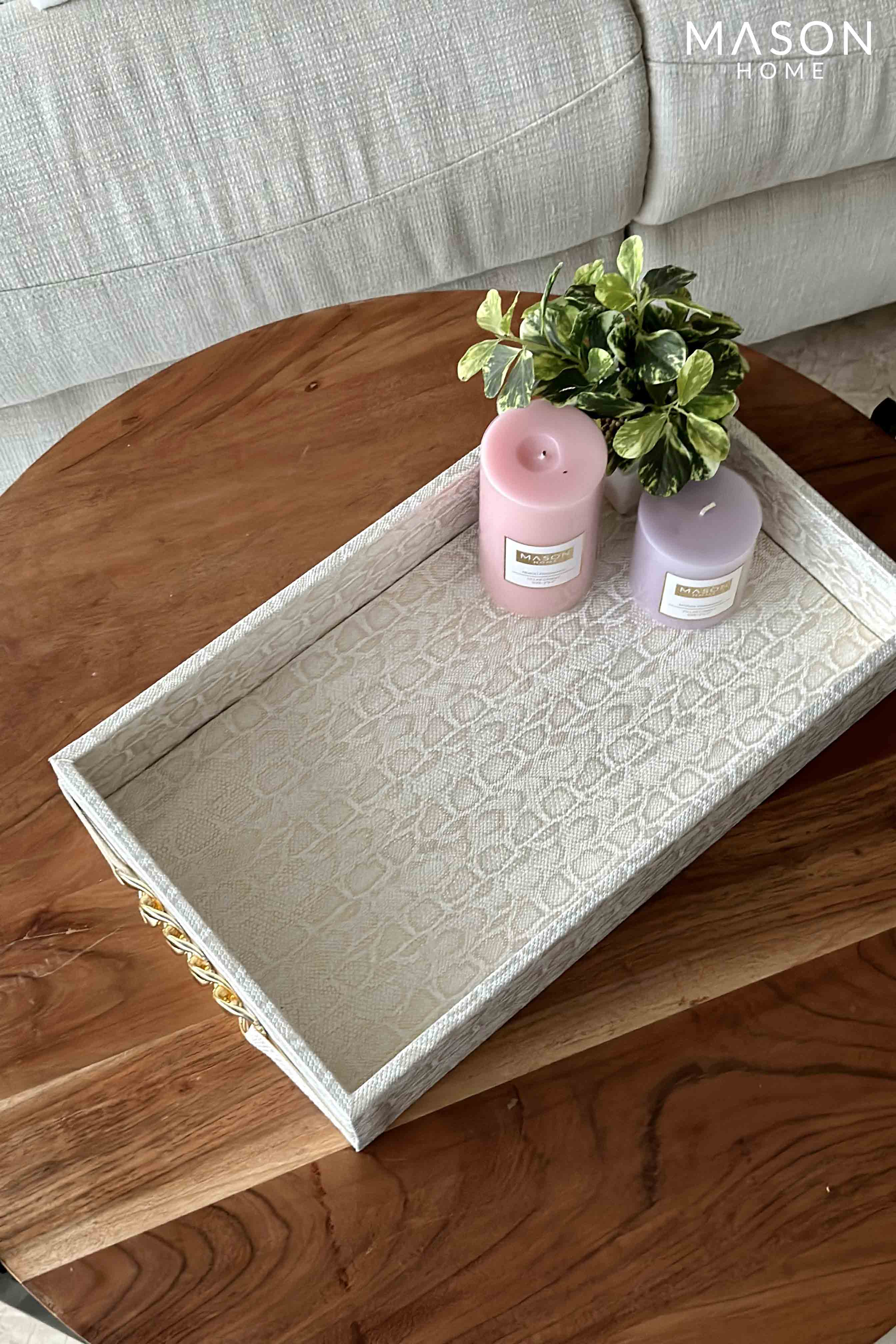 Luxe Ivory And Gold Chain Tray