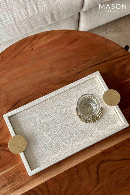 Luxe Ivory And Gold Rectangle Tray
