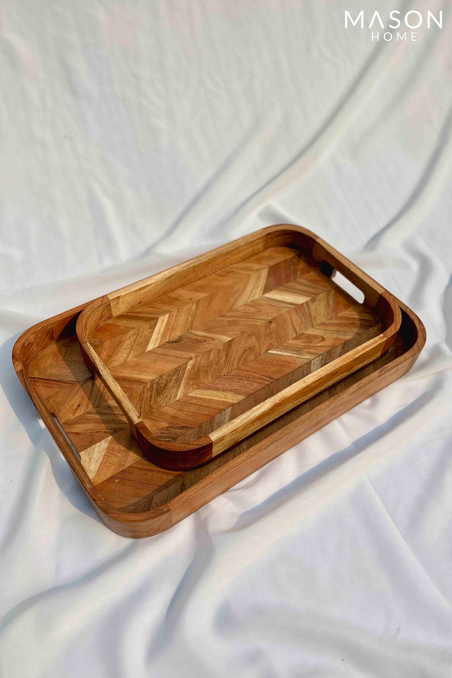 Vienna Acacia Rectangular Tray - Large