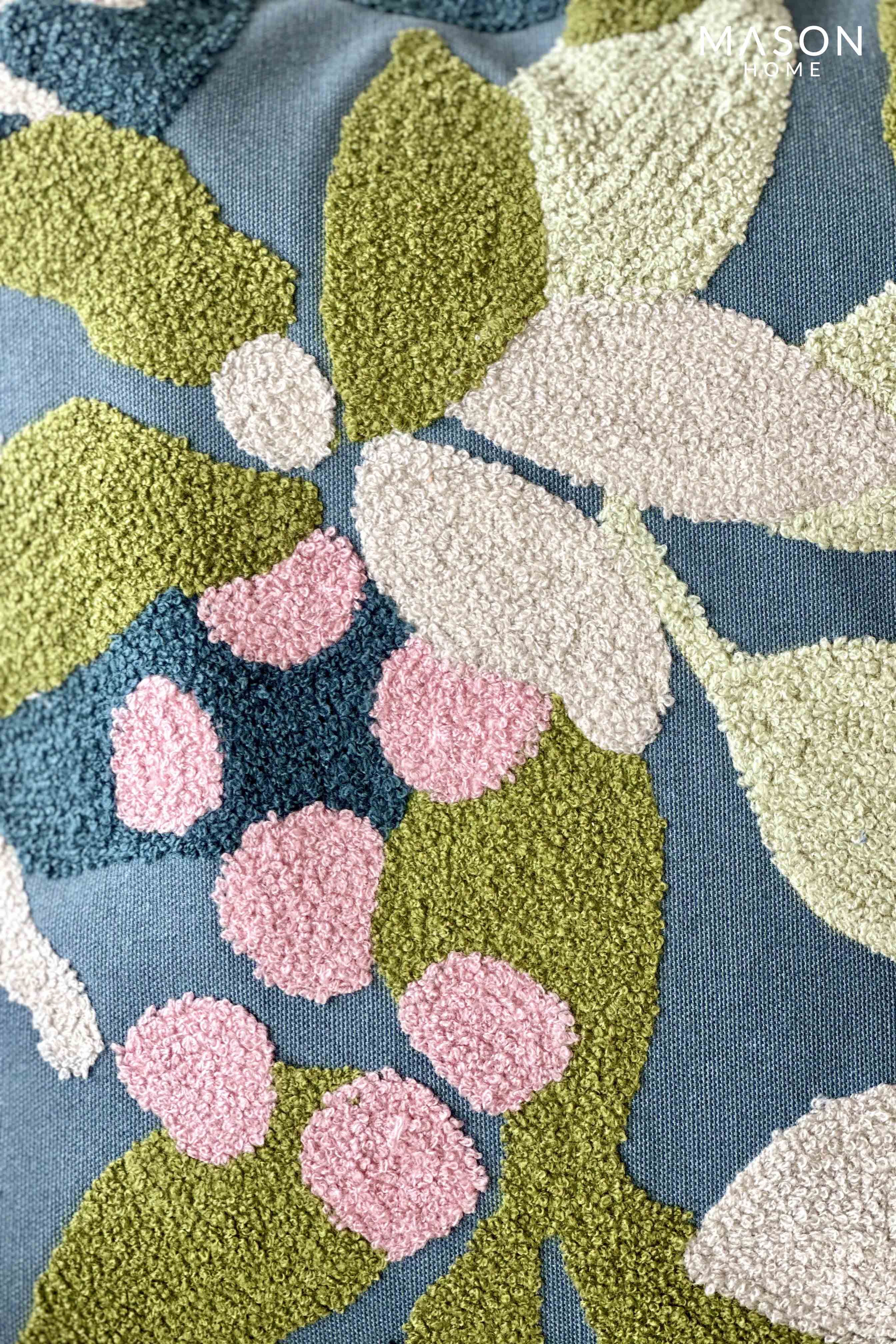Colour Crush Floral Cushion Cover - Slate Blue