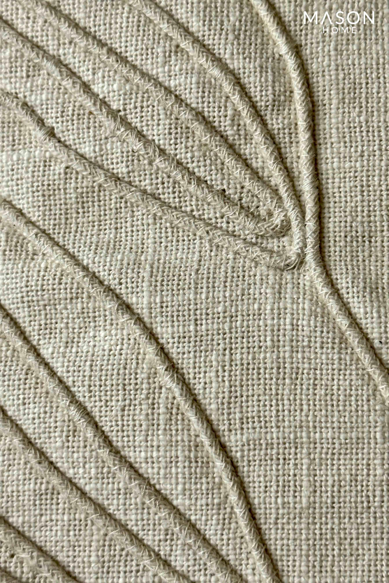 Cream Leaf Dori Lumbar Cushion Cover