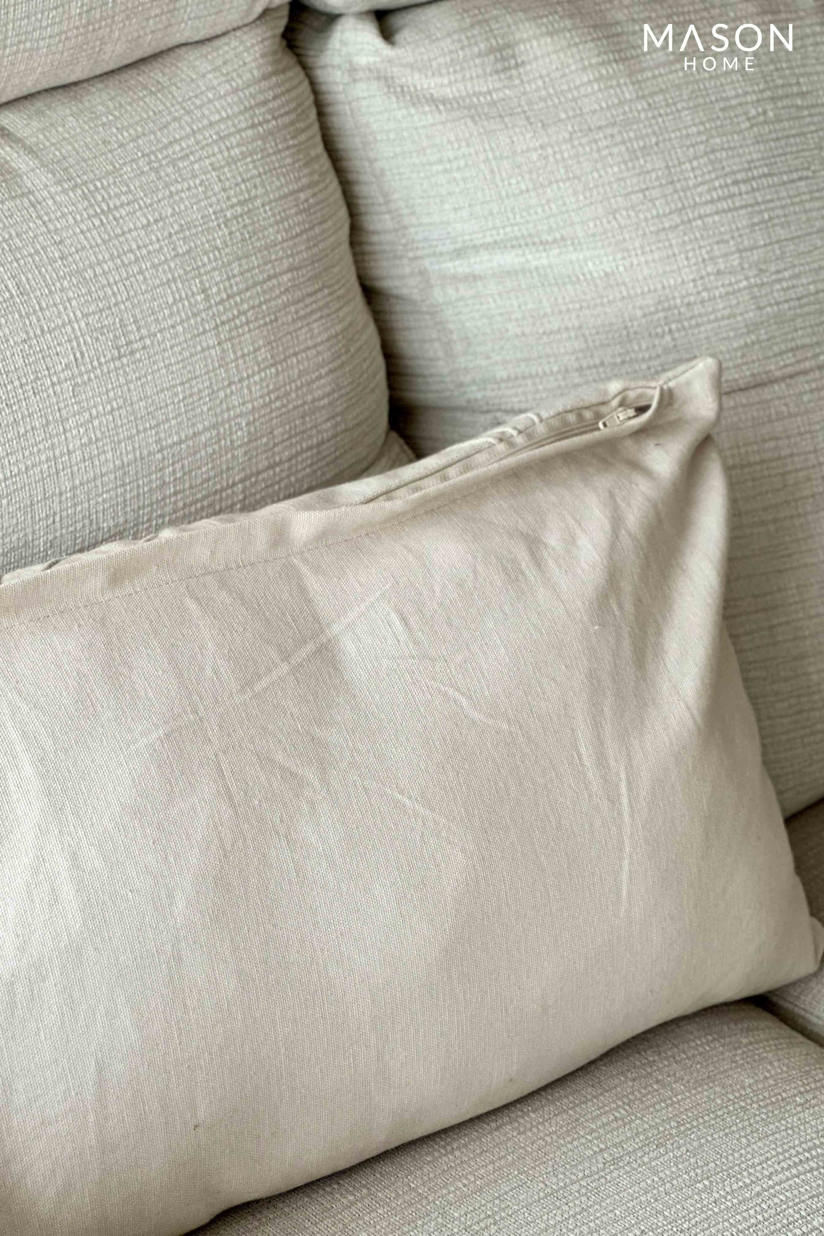 Cream Leaf Dori Lumbar Cushion Cover