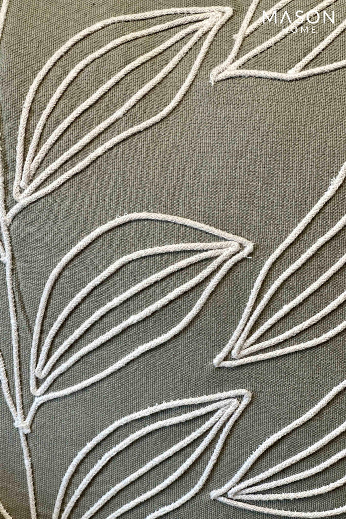 Sage Green &amp; Cream Leaf Dori Cushion Cover