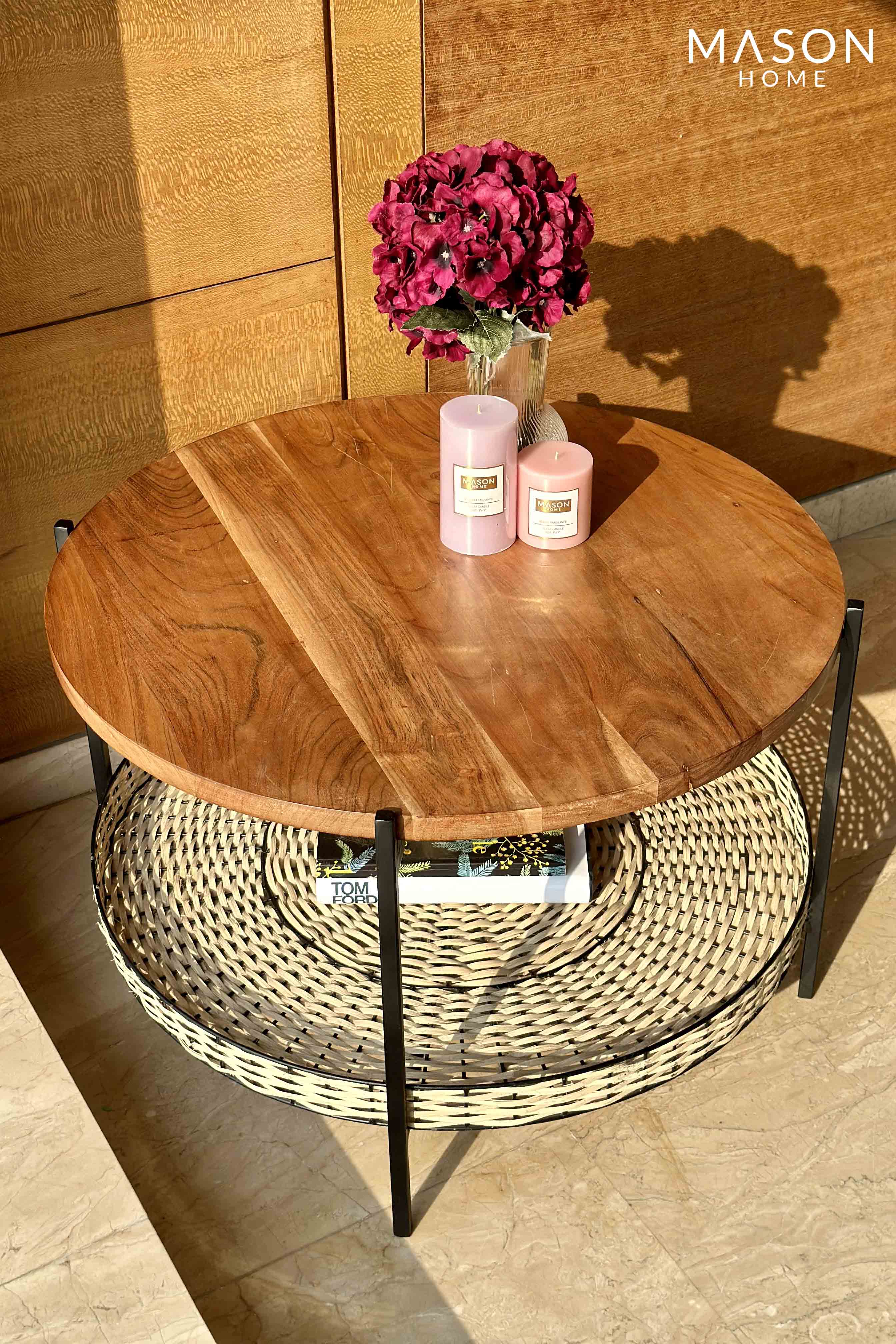 Rattan deals center table