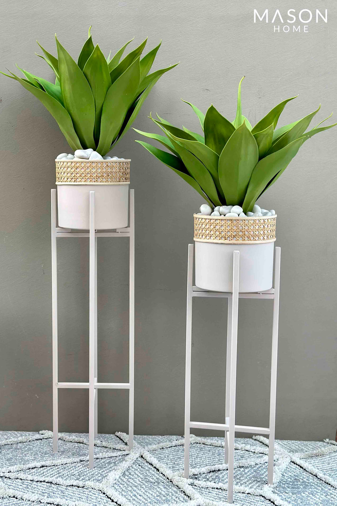 Manila Rattan Ivory Planter - Set of 2