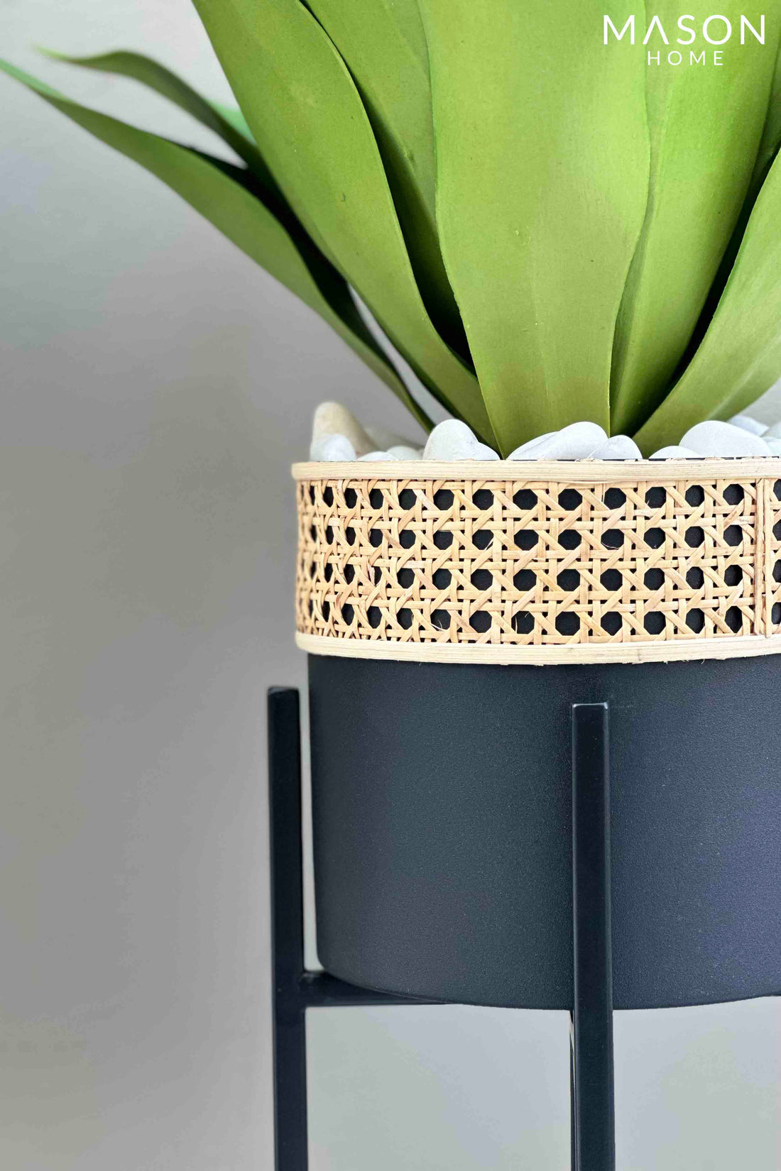 Manila Rattan Black Planter - Set of 2