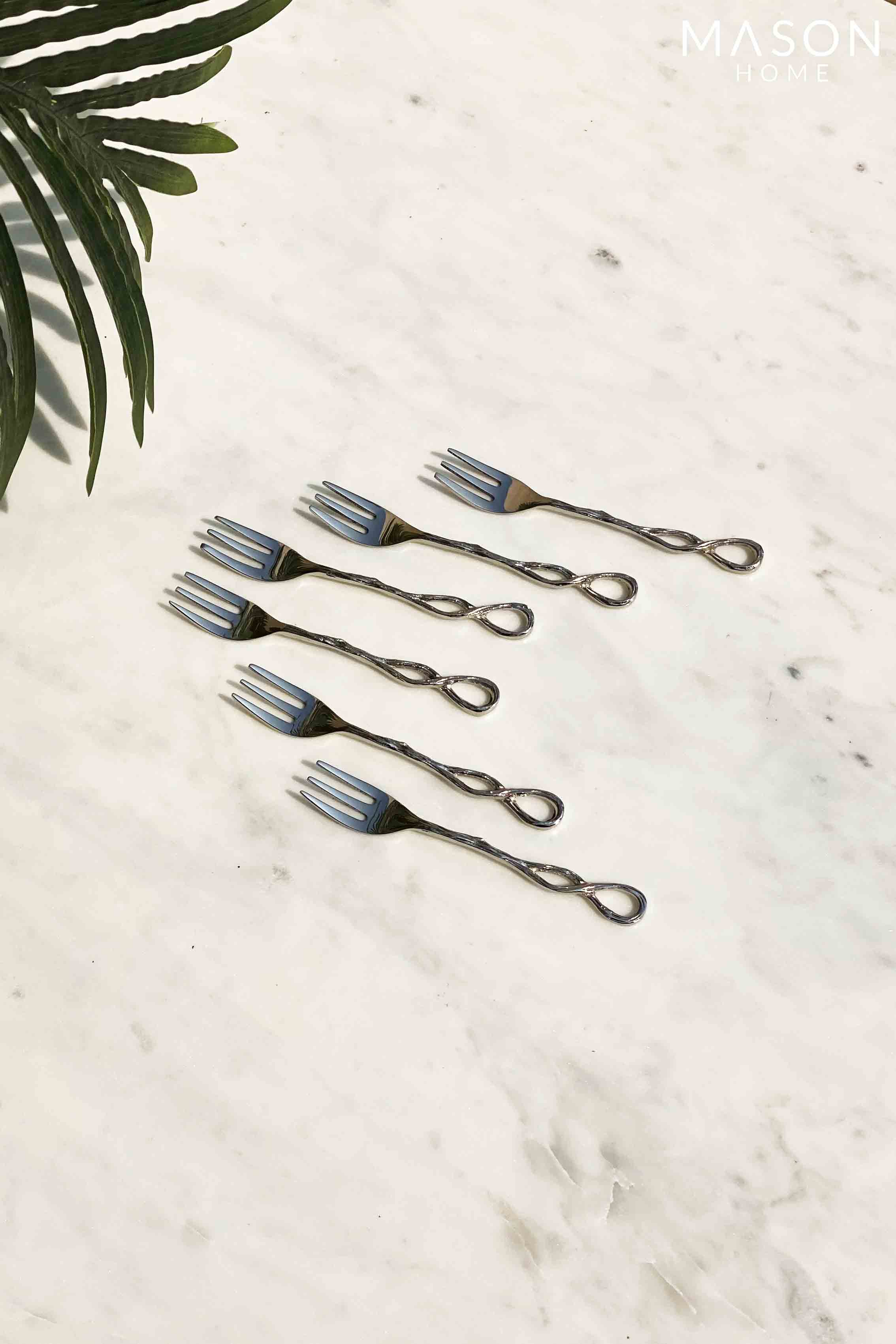 Silver Heart Dessert Fork Set - Set Of 6