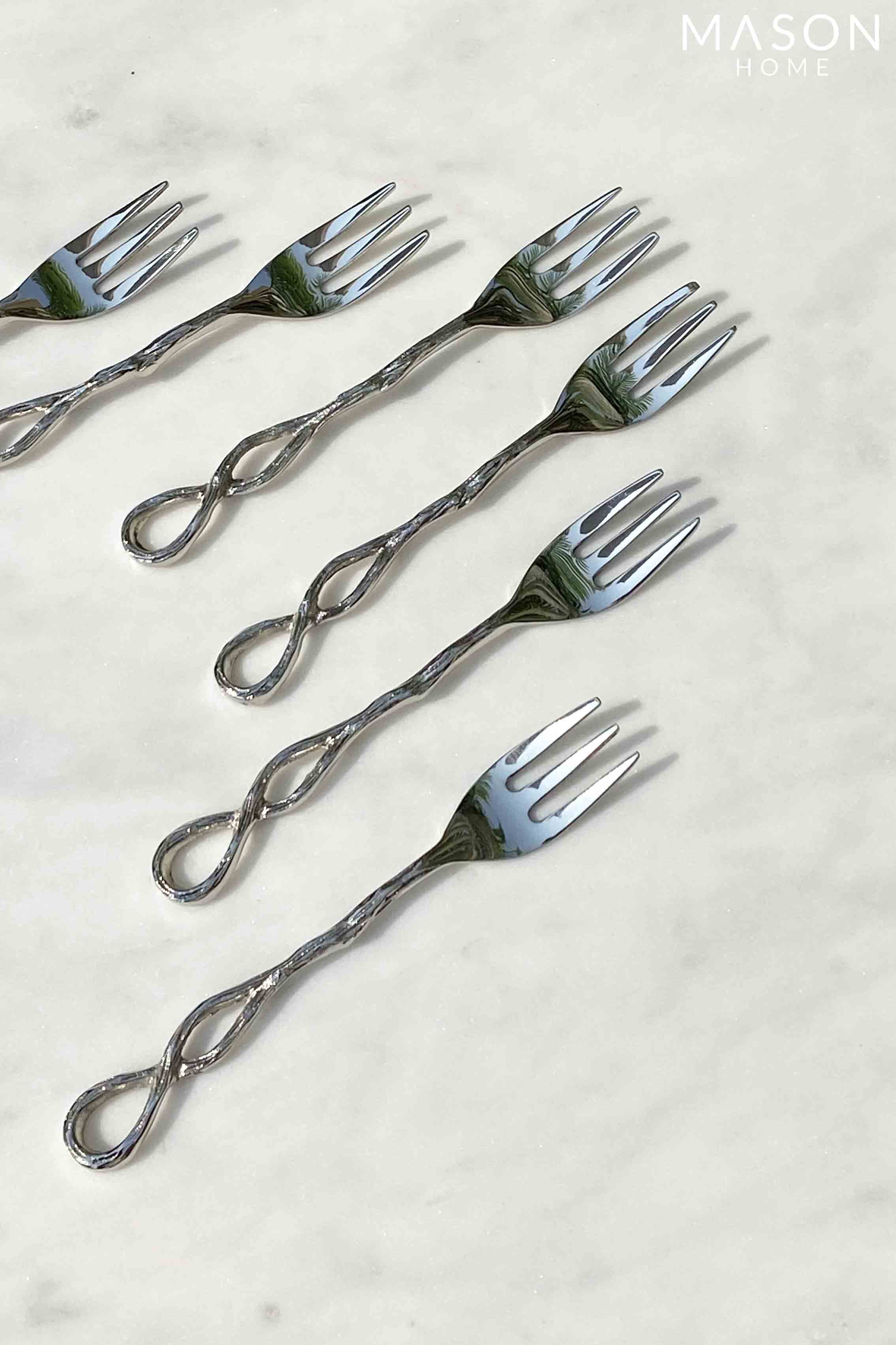 Silver Heart Dessert Fork Set - Set Of 6