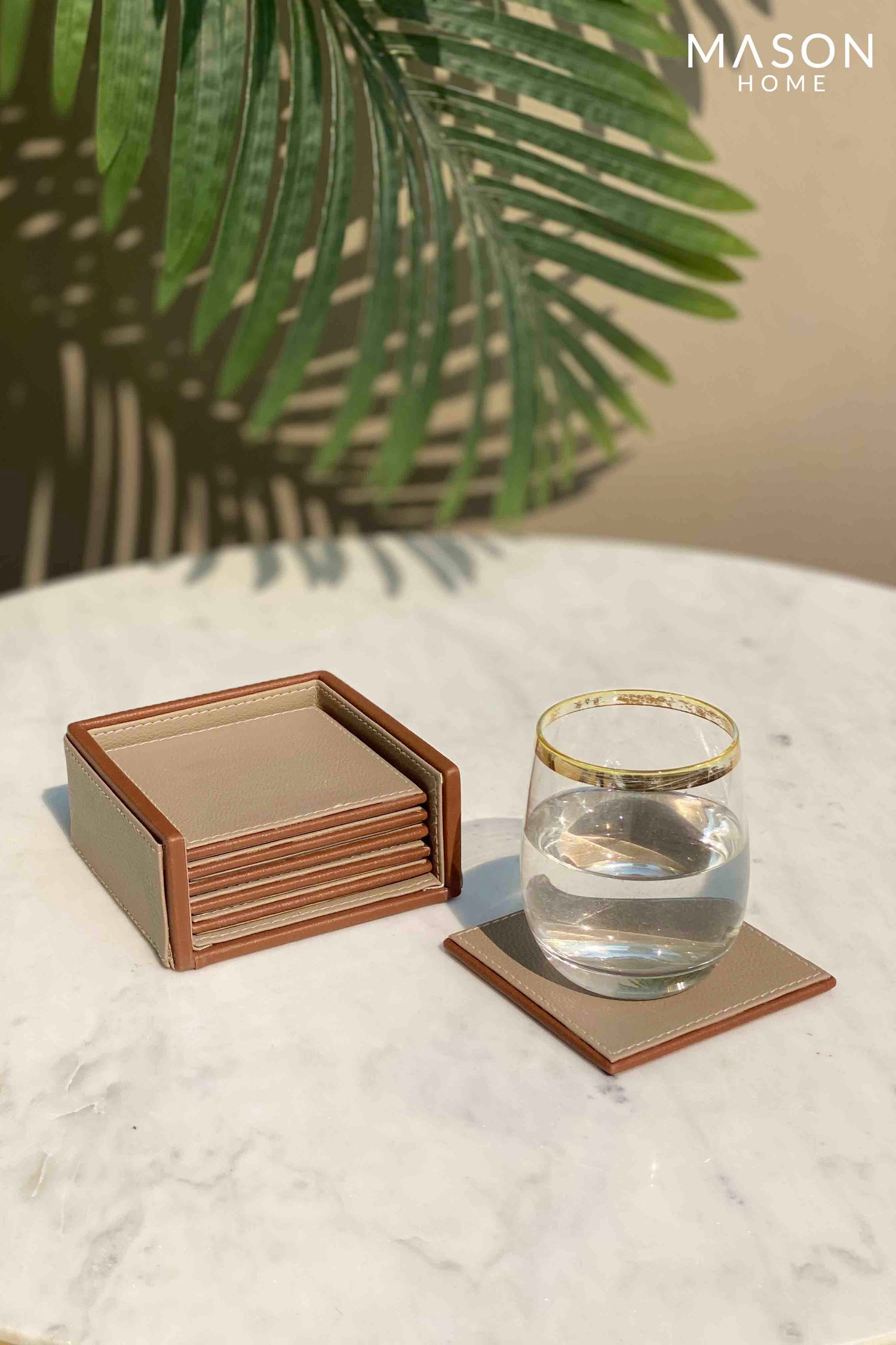 Naples Taupe Coasters - Set Of 6