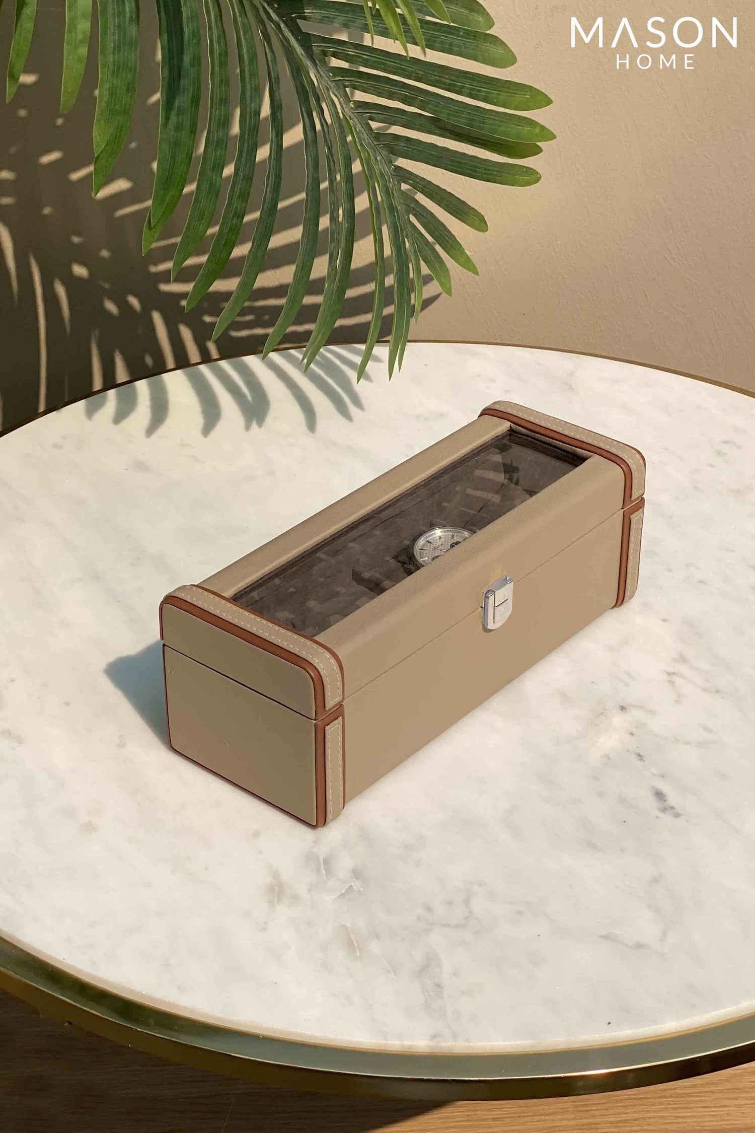 Naples Taupe Watch Box - 4 Slots