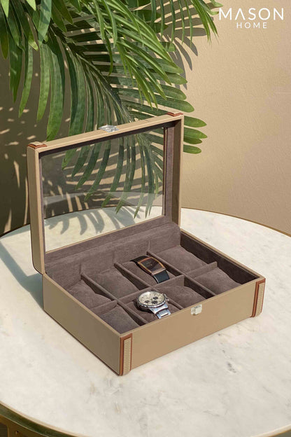 Naples Taupe Watch Box - 8 Slots