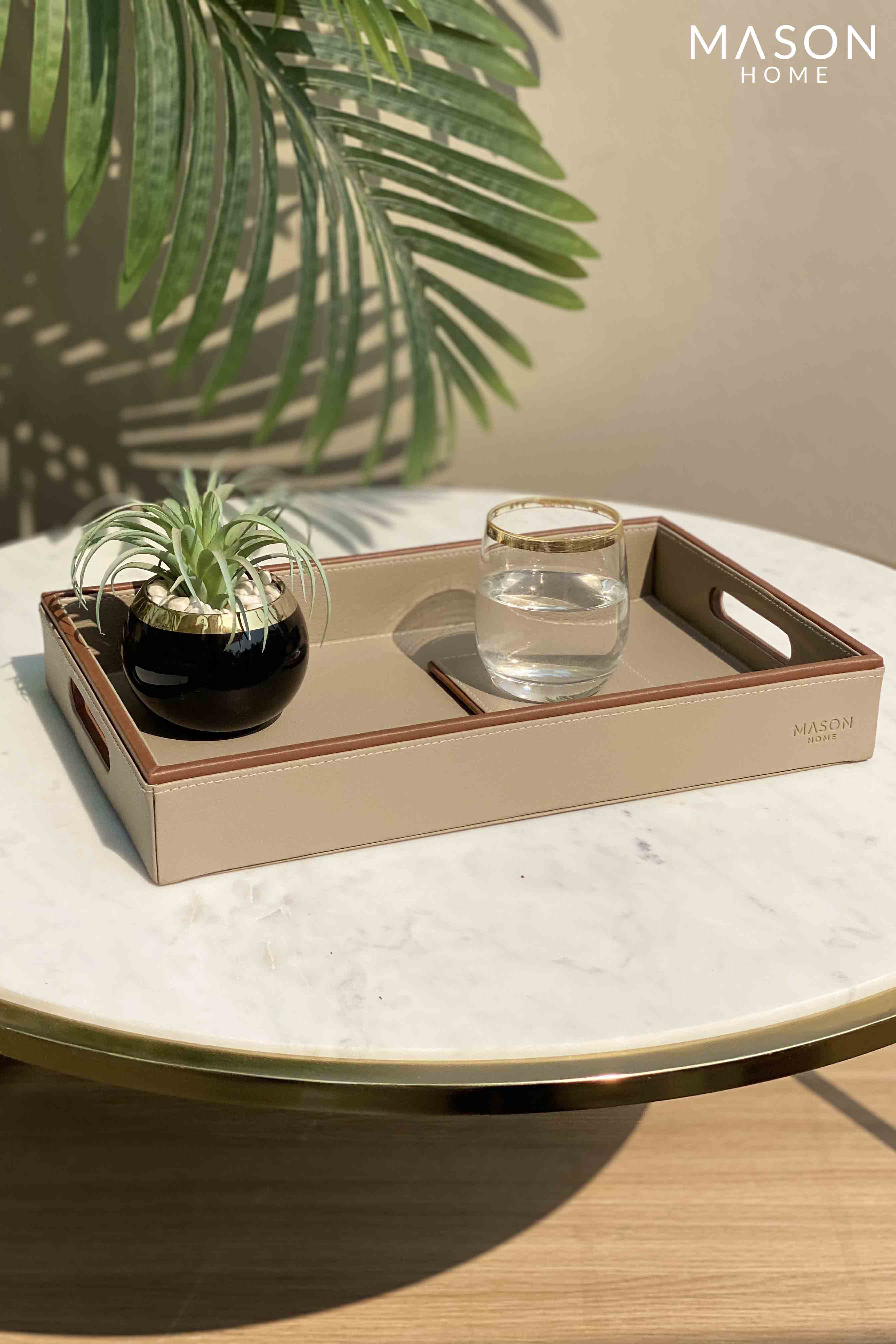Naples Taupe Tray - Set Of 2