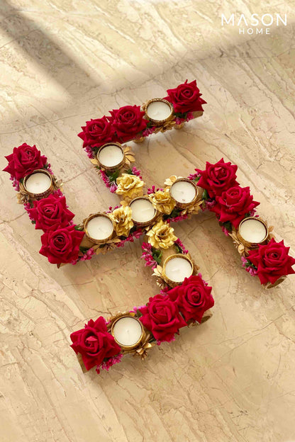 Festive Swastik Diya (Set Of 6)