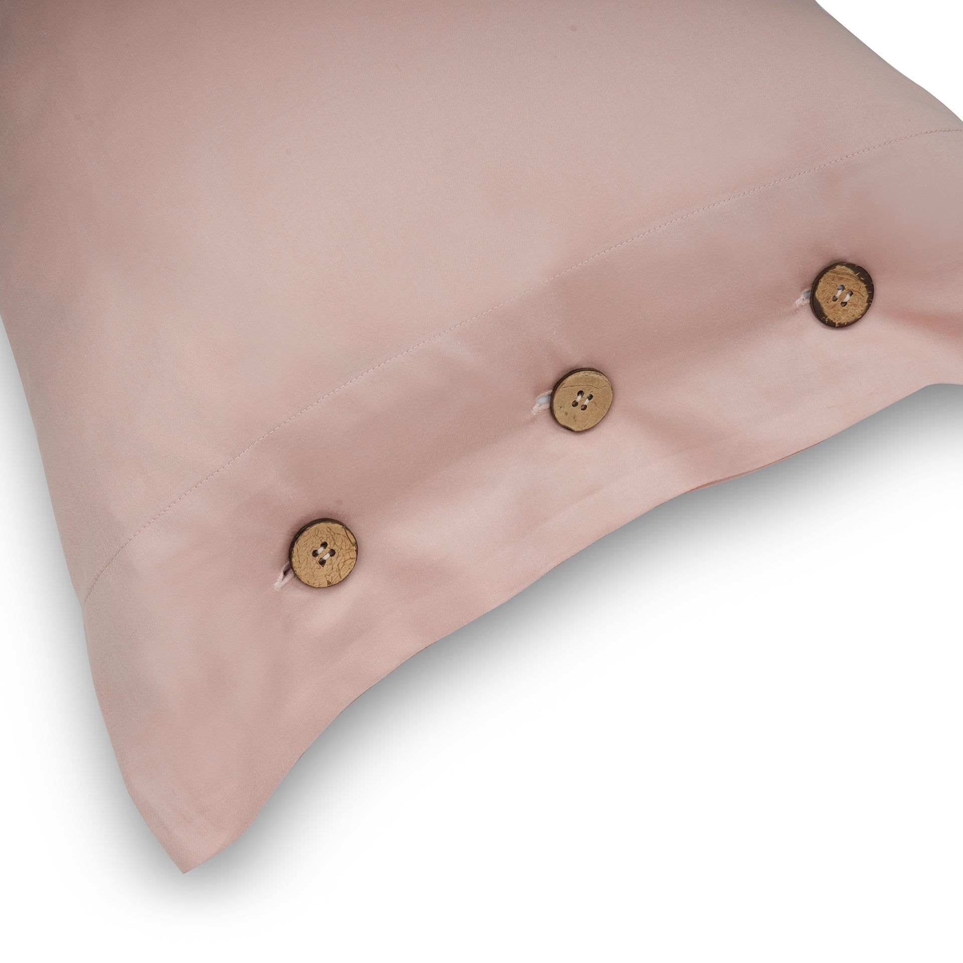Buttoned Bedding Set - Coral Peach
