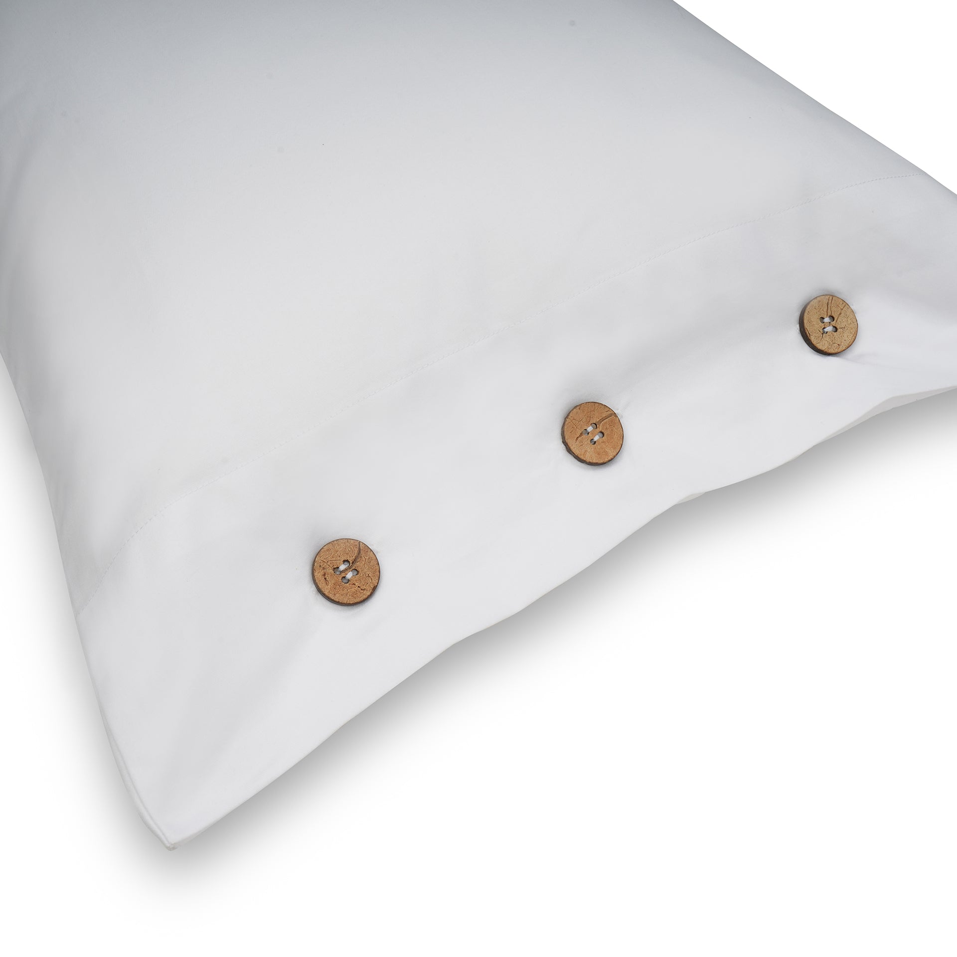 Buttoned Bedding Set - White