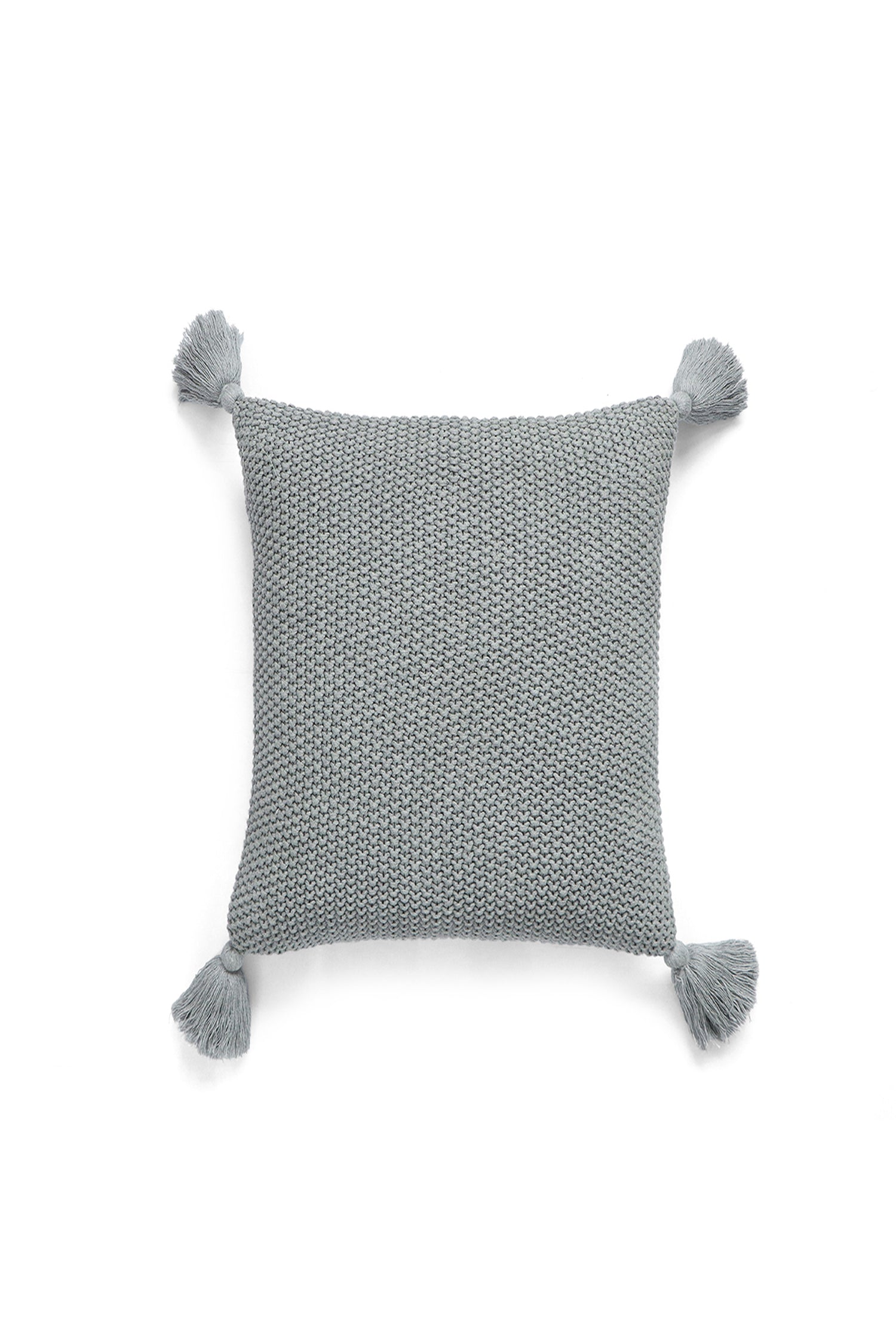 Moss Knitted Decorative Cushion cover (Light Grey Melange)