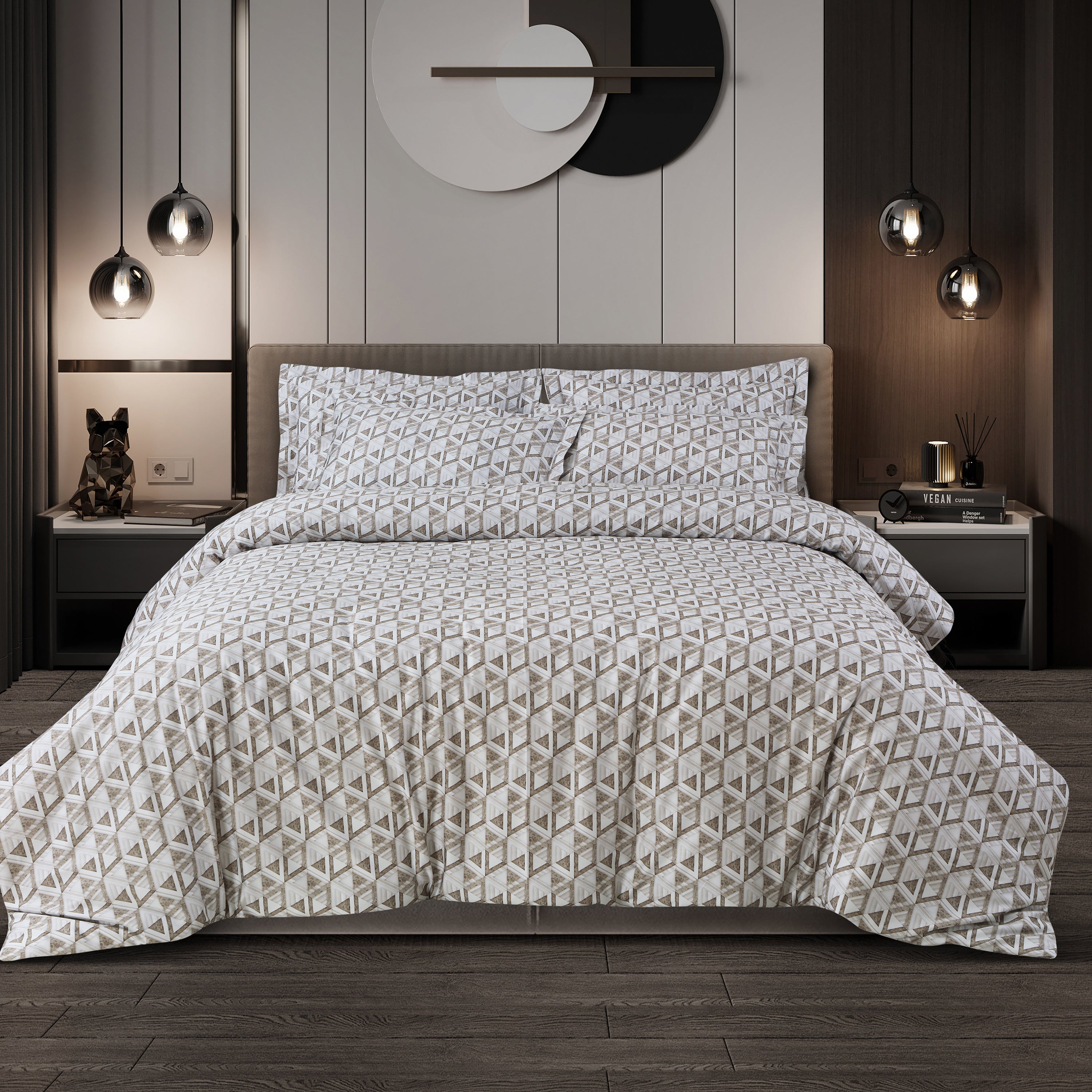 Caèn Collection White &amp; Beige Bedsheet