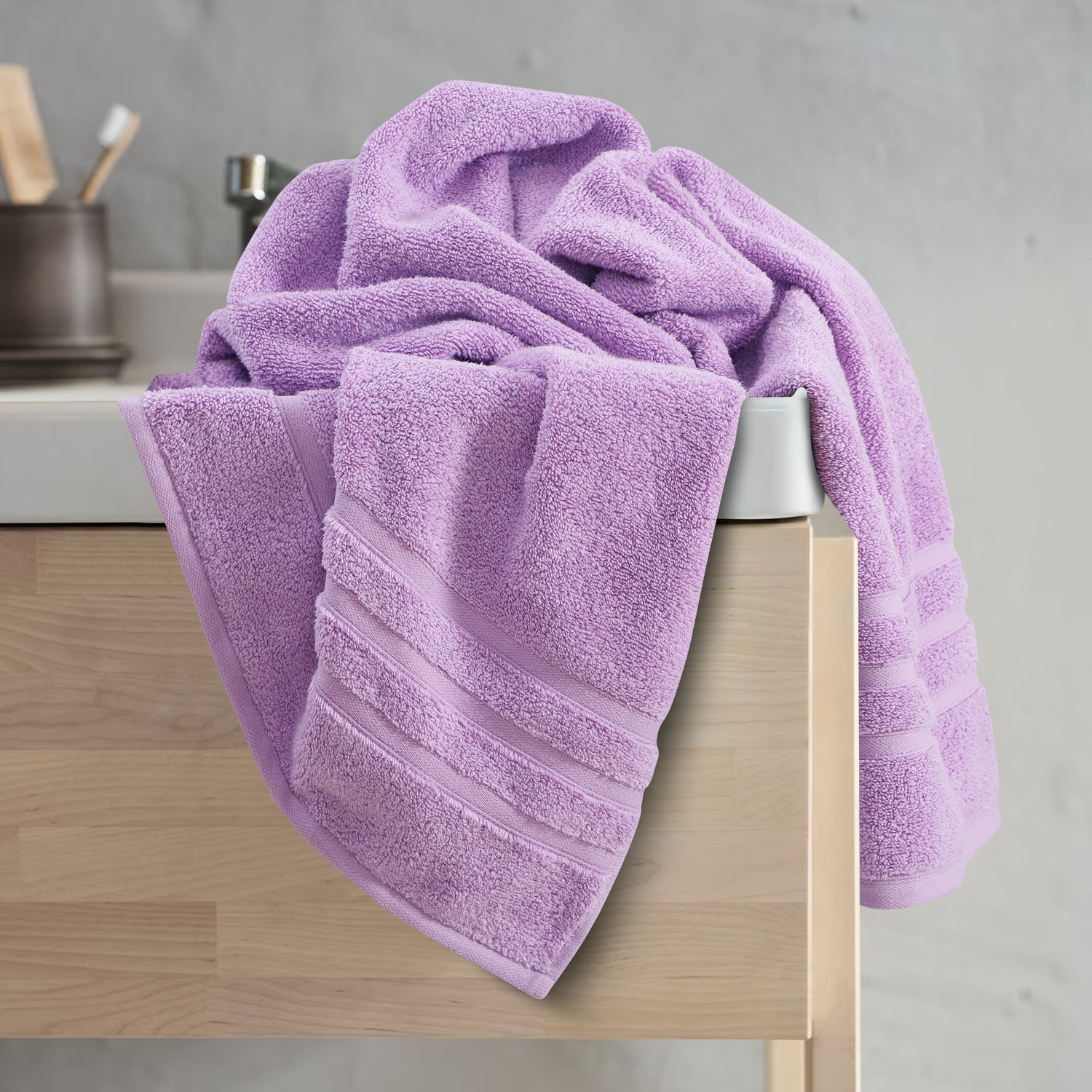 Lilac - Zero Twist Hand Towel - (Set Of 2)