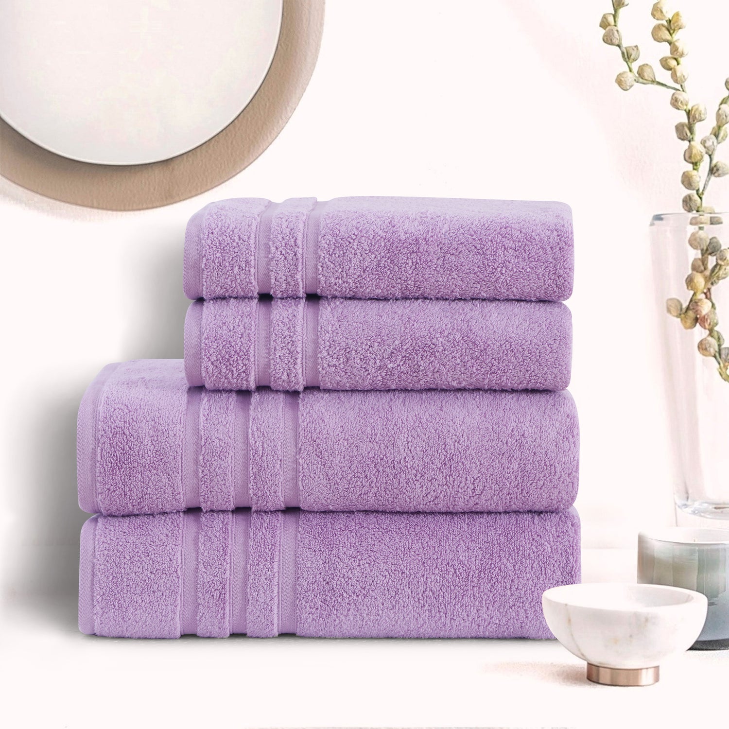 Lilac - Zero Twist Hand Towel - (Set Of 2)