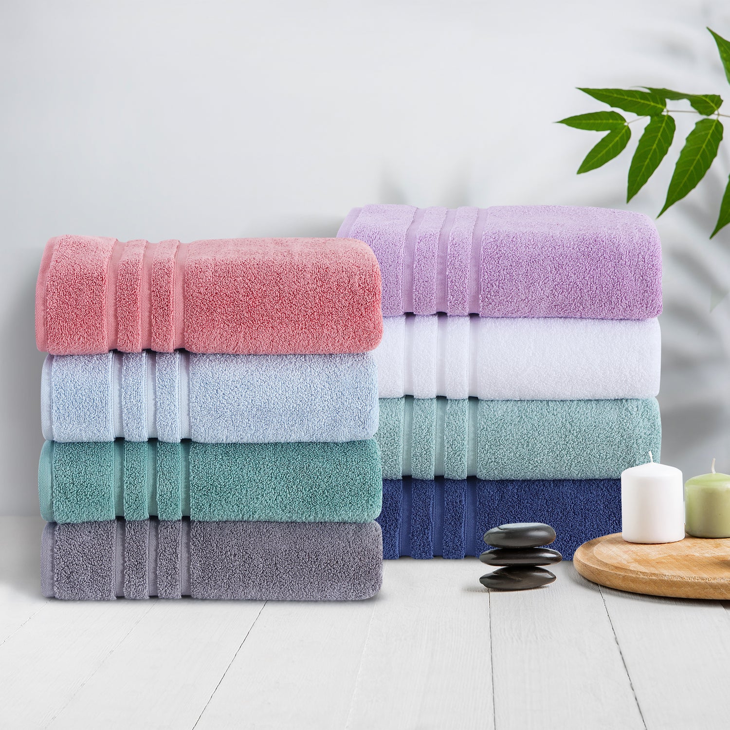 Sage Green - Zero Twist Hand Towel - (Set Of 2)