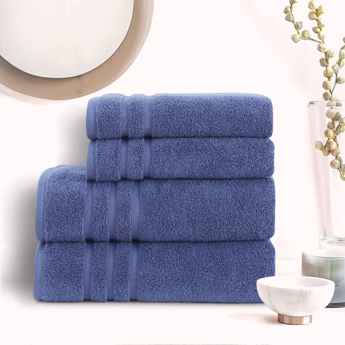 Blue - Zero Twist Hand Towel - (Set Of 2)