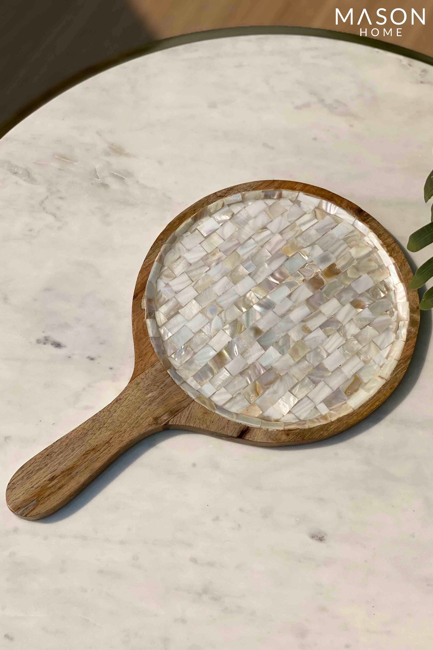 Mother Of Pearl Wooden Platter