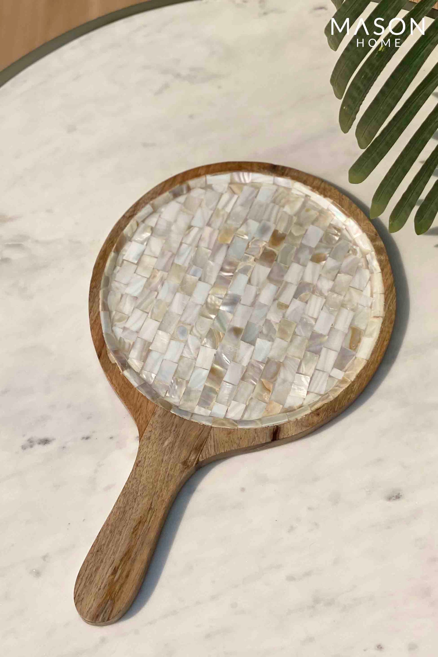 Mother Of Pearl Wooden Platter