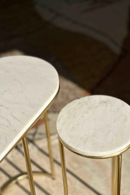 Oxford Marble Oval Table (Set Of 3)