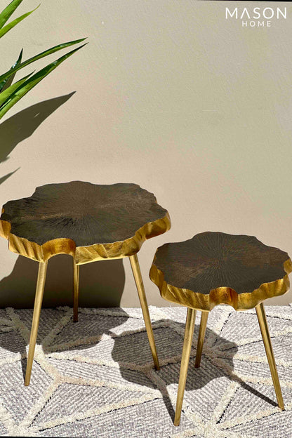 Sierra Black &amp; Gold Tables - Set of 2