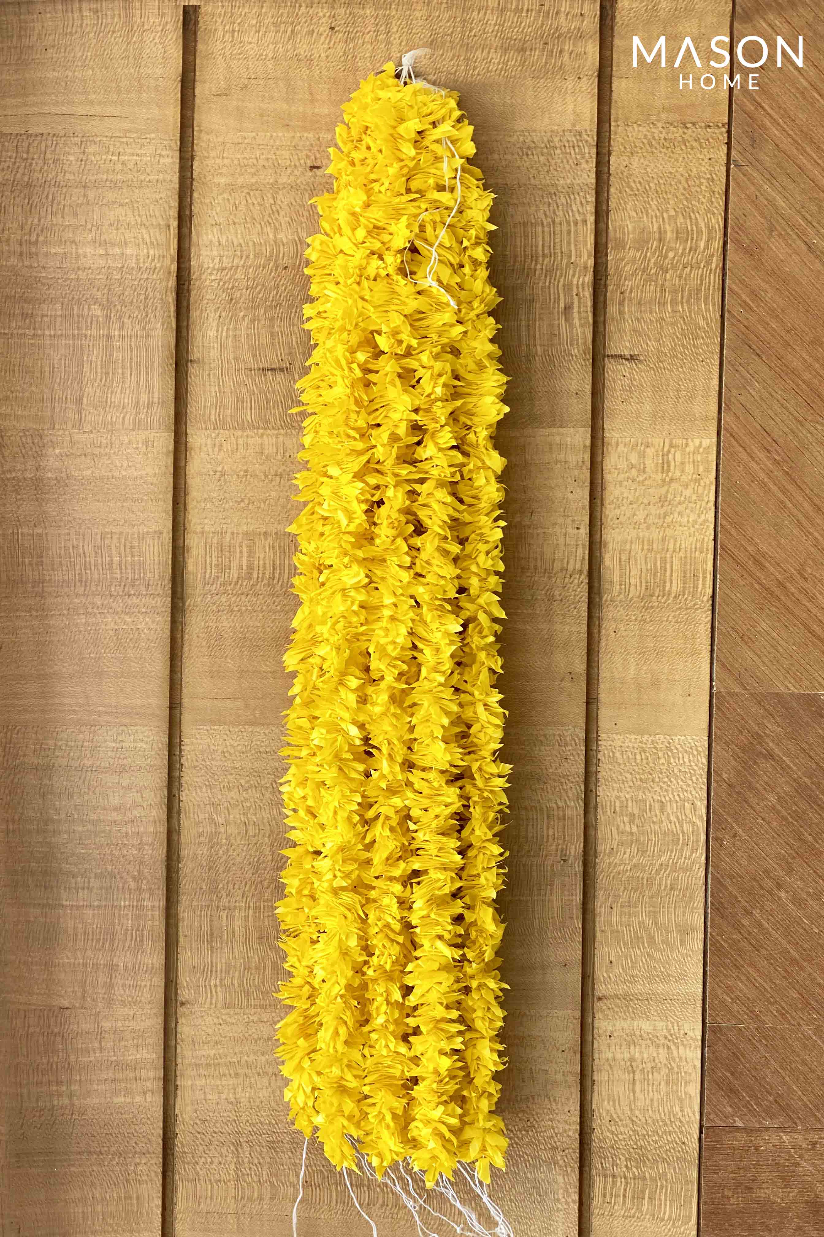 Decorative Artificial Yellow Gajra - Set Of 12 (3 Feet)