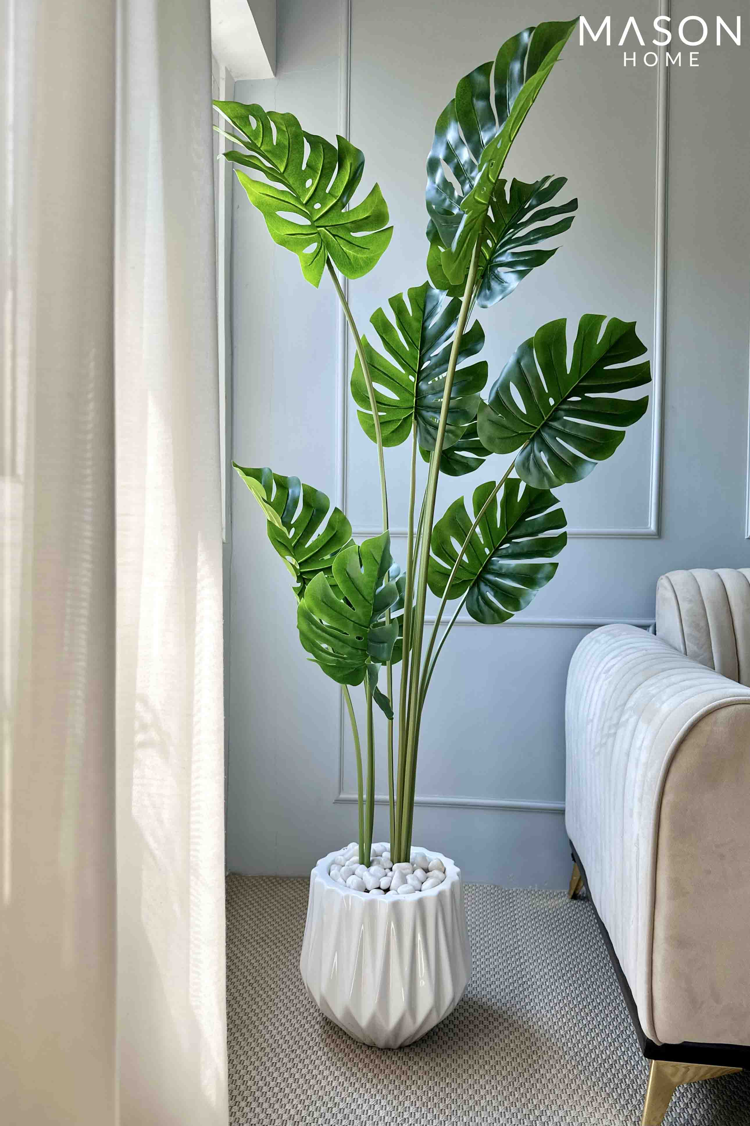 Artificial Monstera Plant - 5 Feet (With Base Pot)