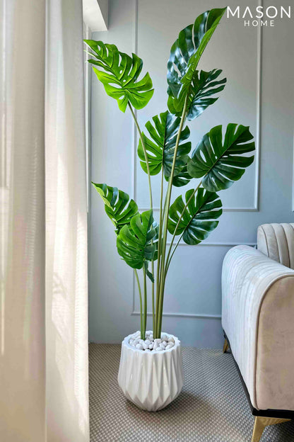 Artificial Monstera Plant - 5 Feet (With Base Pot)