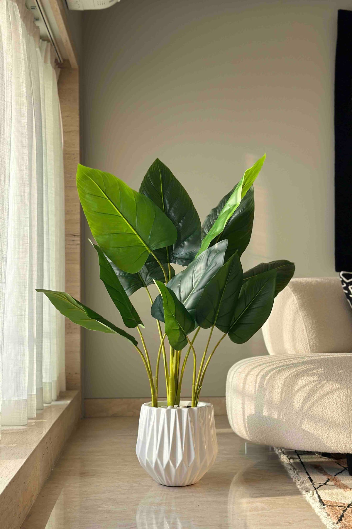 Artificial Taro Plant - 3.5 Feet