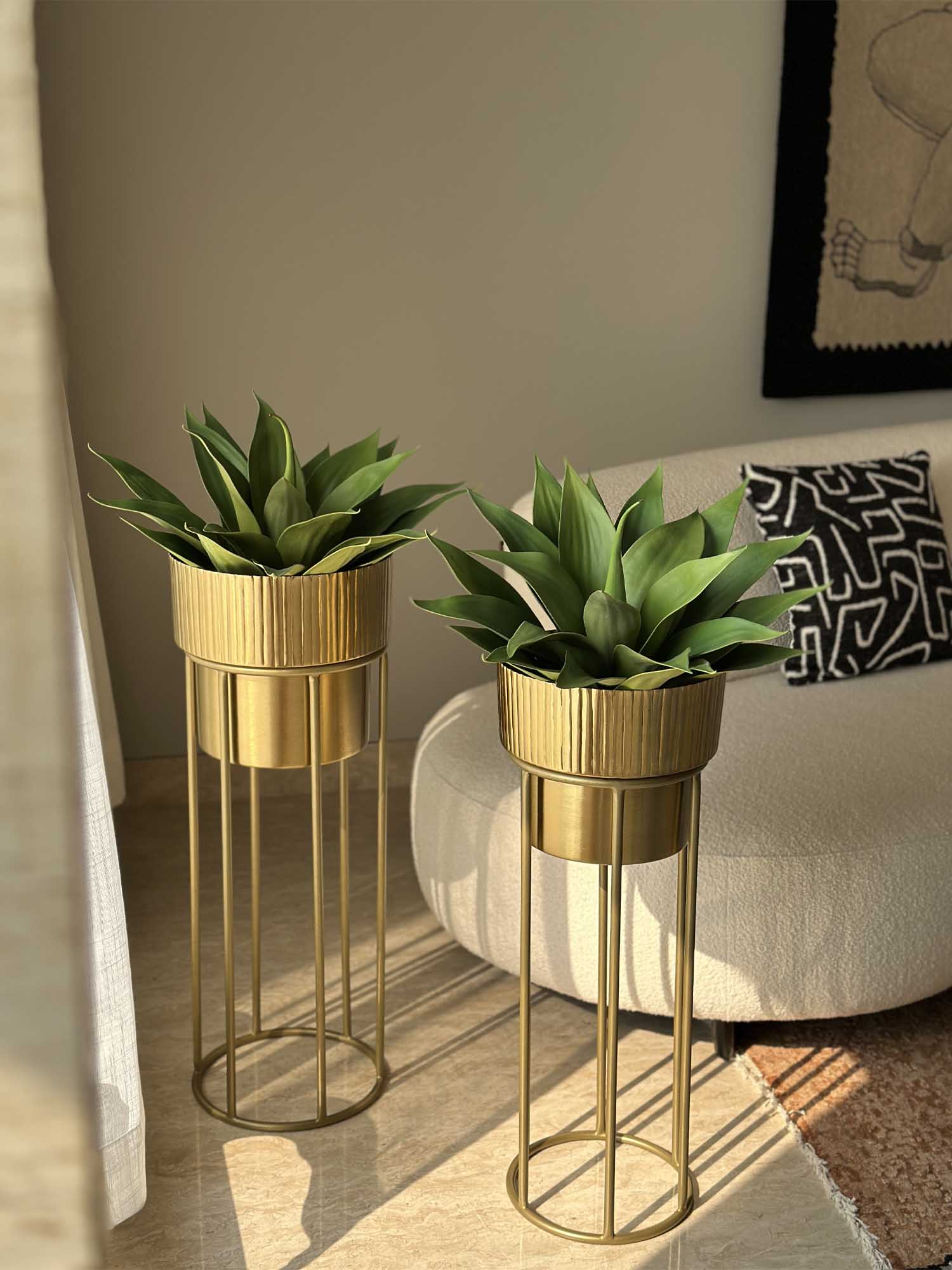 Brooklyn Fluted Gold Planter  (Set of 2)