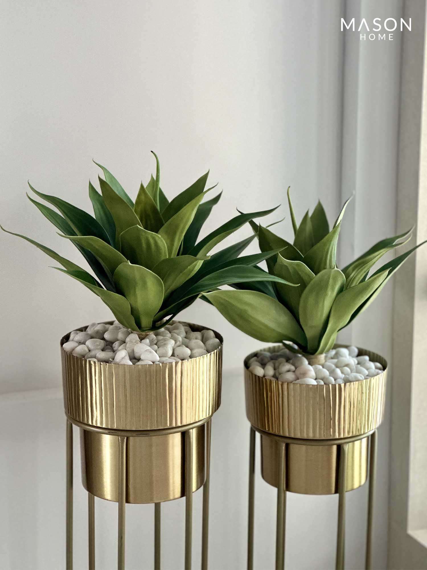 Brooklyn Fluted Gold Planter  (Set of 2)