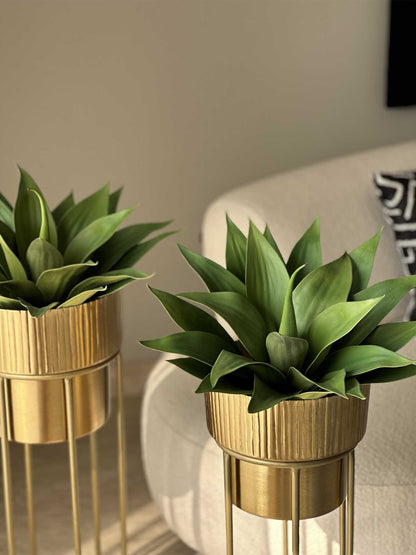 Brooklyn Fluted Gold Planter  (Set of 2)