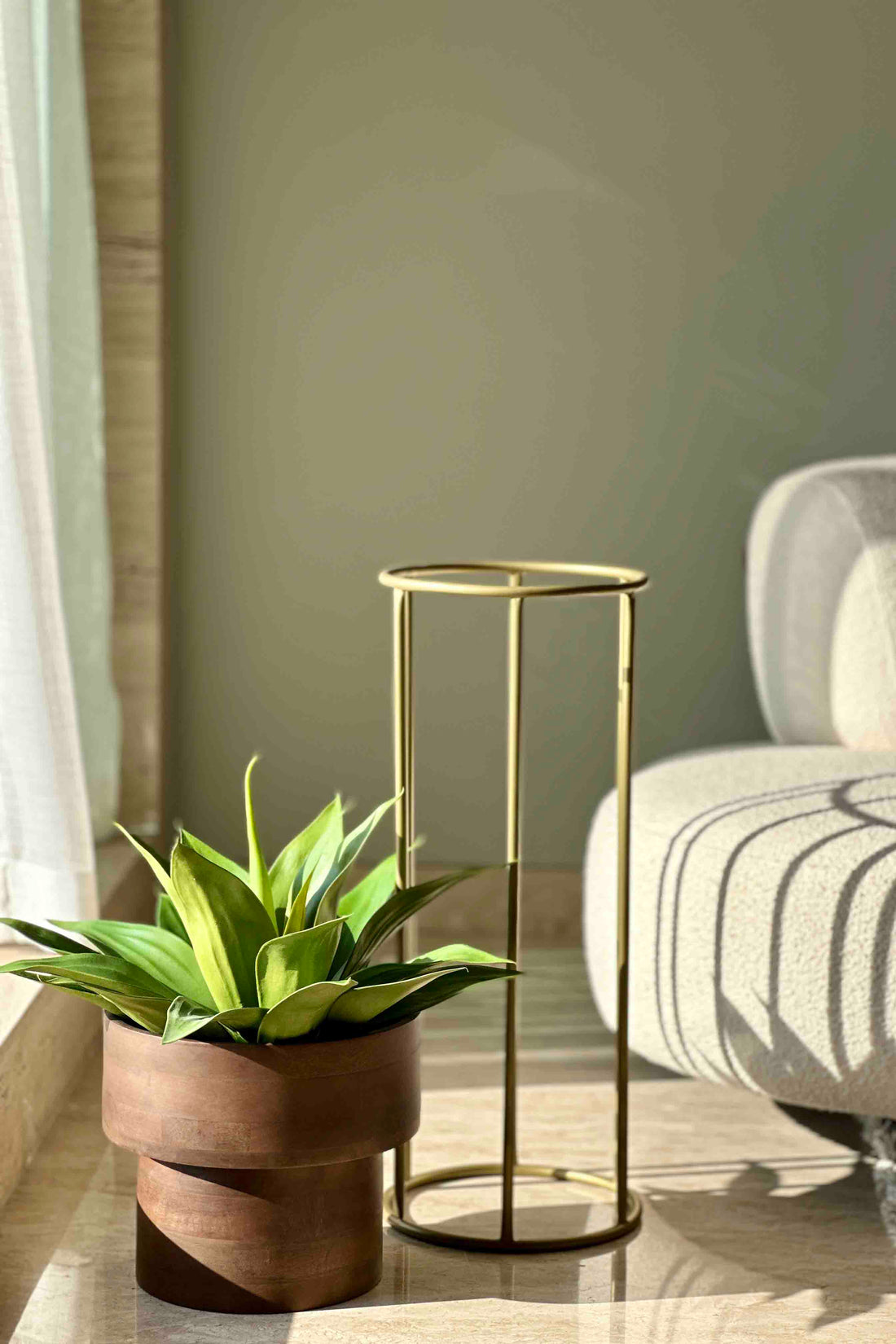 Vienna Wooden Planter With Gold Stand - Large