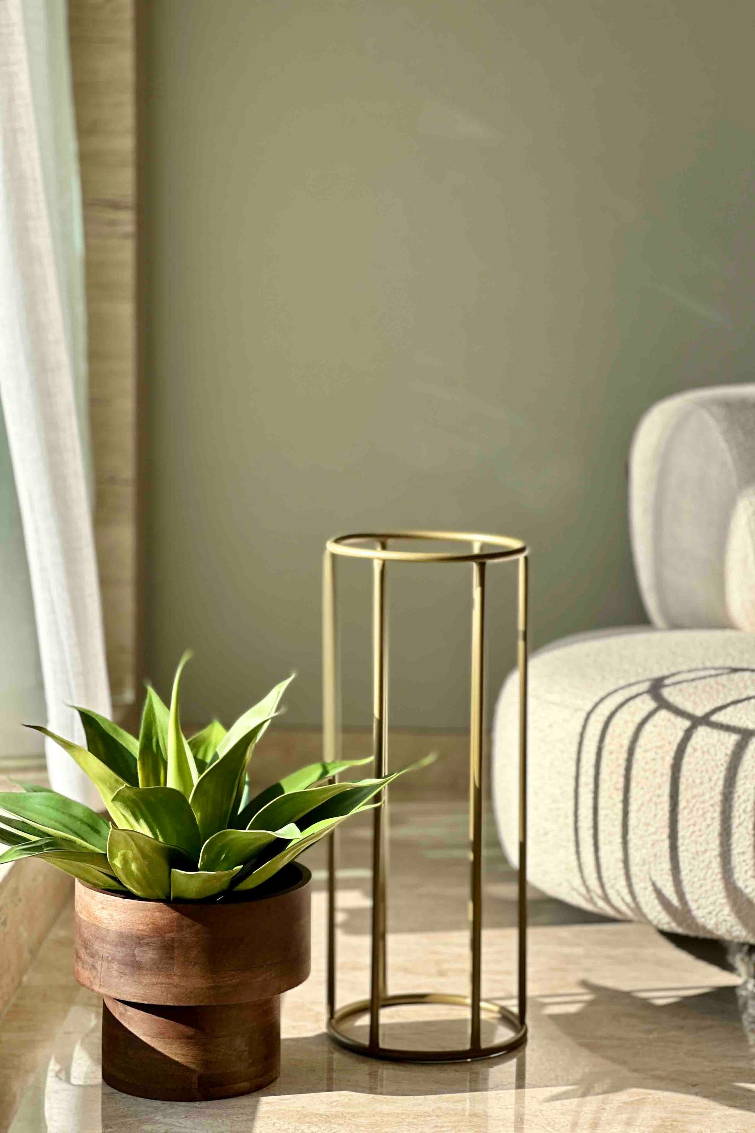 Vienna Wooden Planter With Gold Stand - Small