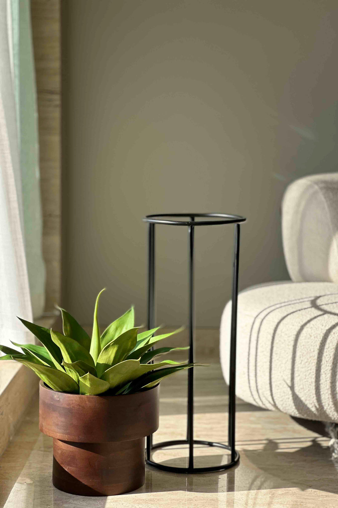Vienna Wooden Planter With Black Stand - Large