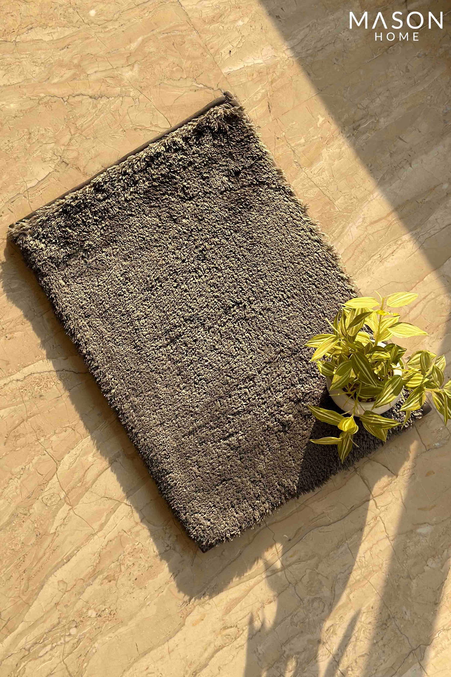Grey Fringe Bath Mat - Small