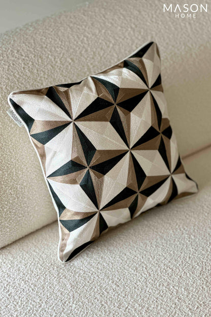 Kaleidoscopic Embroidered Cushion Cover