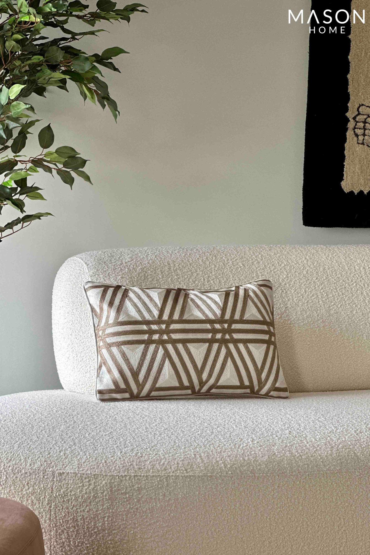 Kaleidoscopic Embroidered Lumbar Cushion Cover