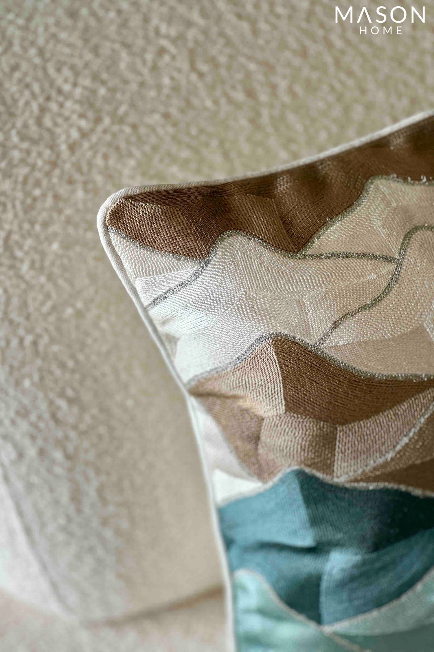 Geometric Embroidered Cushion Cover