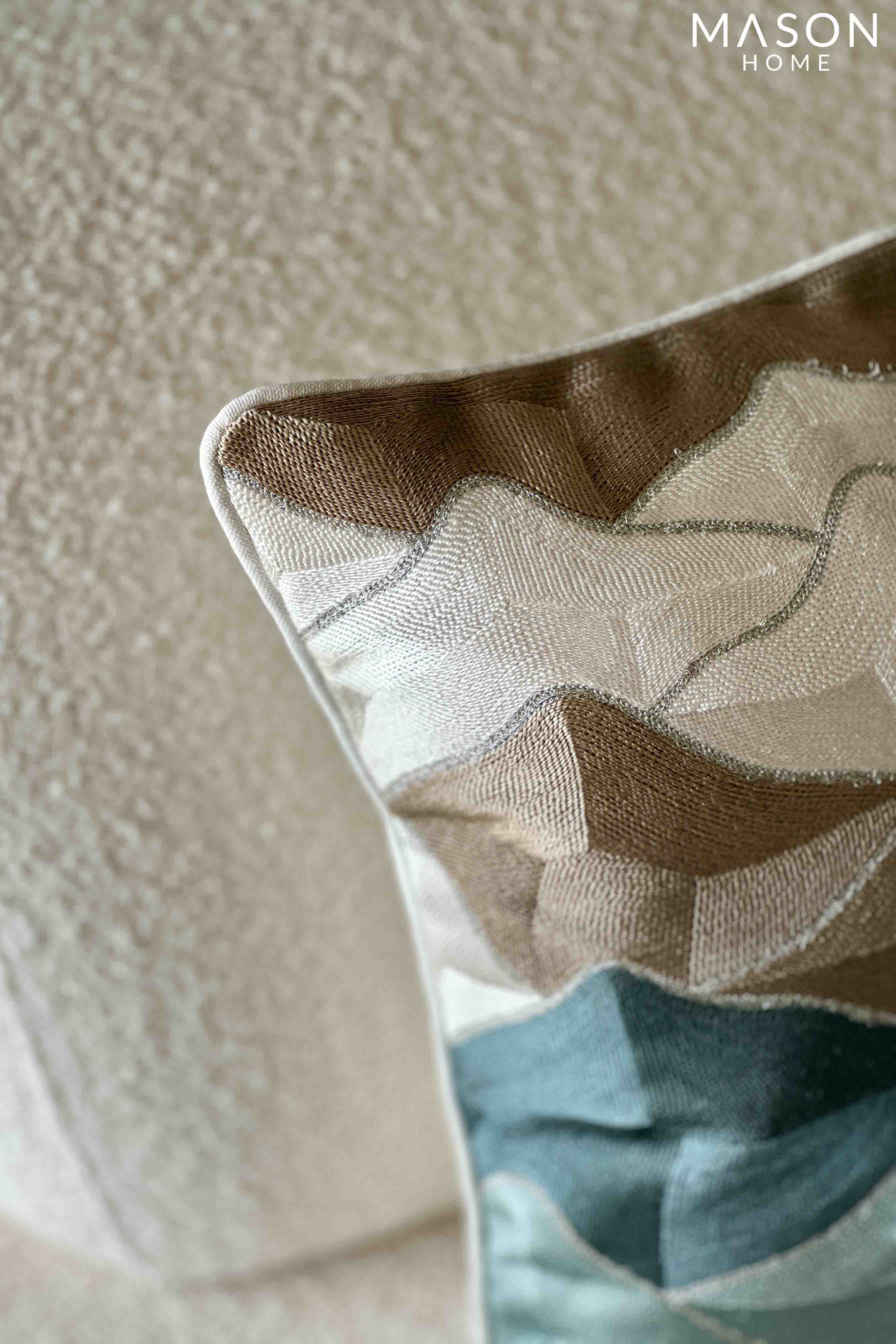 Geometric Embroidered Cushion Cover
