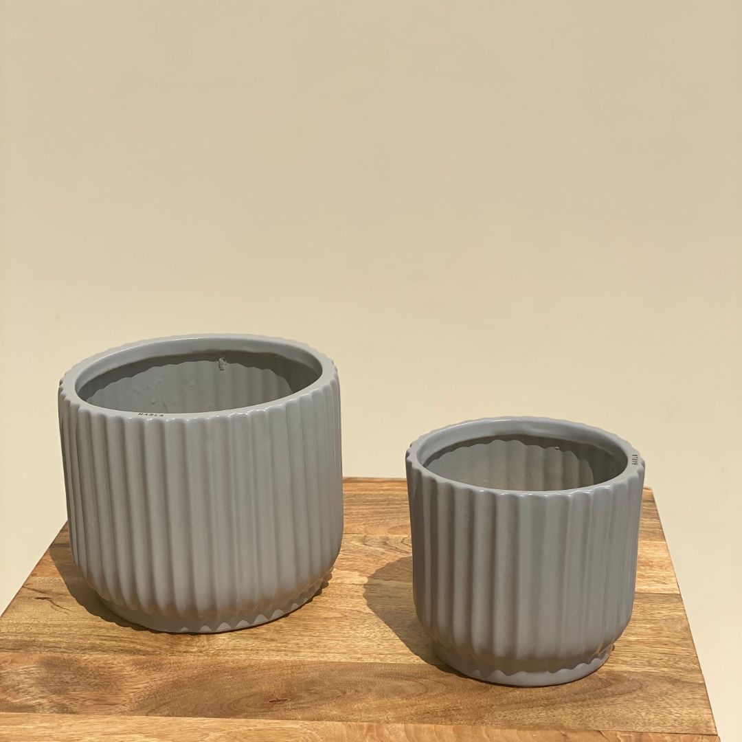 RIBBED CERAMIC POT PLANTER - MEDIUM - Mason Home by Amarsons - Lifestyle &amp; Decor