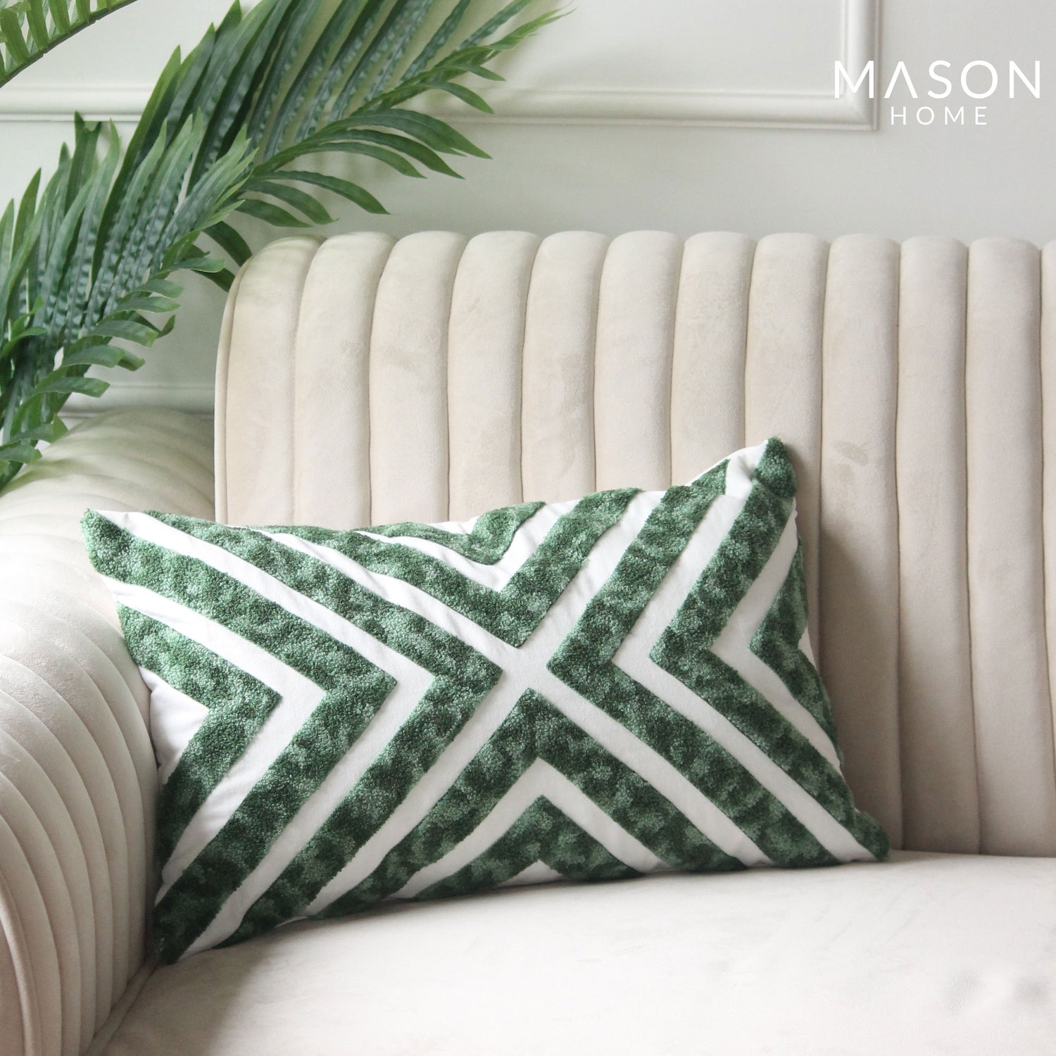 Green Chevron Cushion Cover